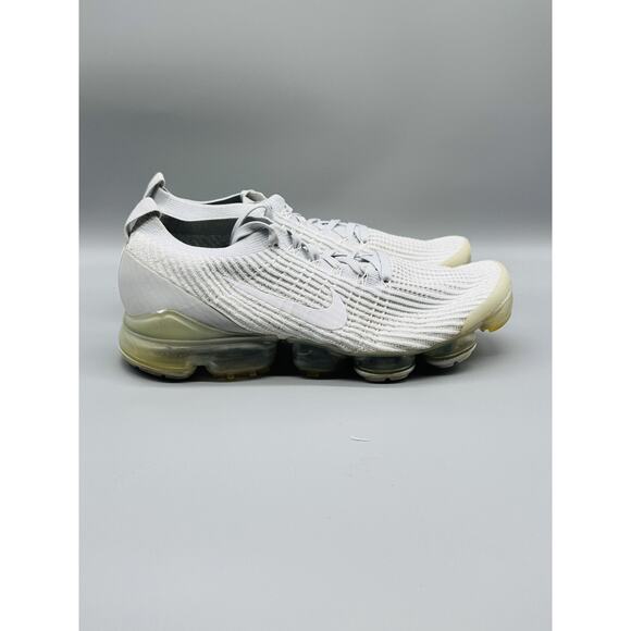 Nike Shoes Mens 11.5 White Air VaporMax Flyknit 3 Pure Platinum Running Sneakers - Picture 1 of 12